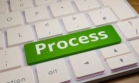 RECORD DATE NOT STATED Process key on the keyboard. Close-up computer keyb... Stock Photos