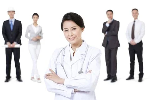 RECORD DATE NOT STATED Professional female Chinese doctor with different o... Stock Photos
