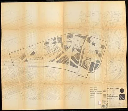 RECORD DATE NOT STATED Property map, South Cove urban renewal area R-92. L... Stock Photos