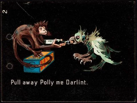 RECORD DATE NOT STATED Pull away Polly me darlint. Luncheon Beef. , Parrot... Foto stock