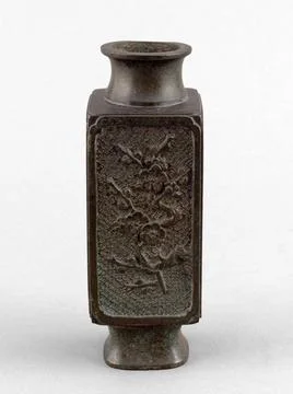 RECORD DATE NOT STATED  Quadrangular vase decorated with plum branches. Br... Photos