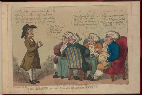 RECORD DATE NOT STATED The Quaker, and the Commissioners of excise , Custo... Stock Photos