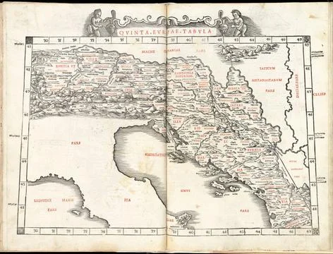 RECORD DATE NOT STATED Quinta Europae tabula. Map of the Balkan Peninsula,... Stock Photos