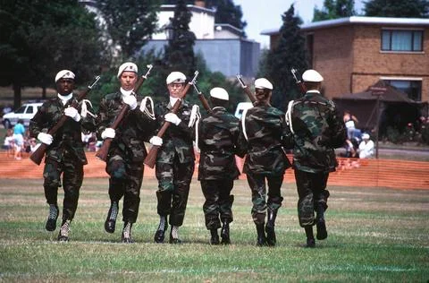 RECORD DATE NOT STATED The RAF Chicksand s drill team performs precision d... Stock Photos