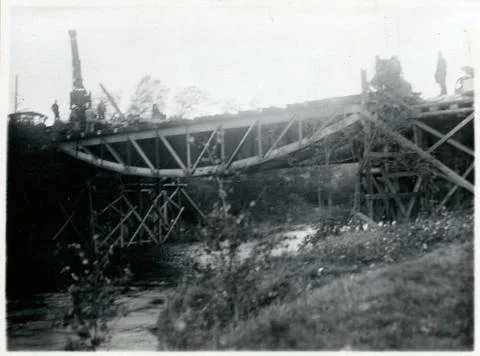 RECORD DATE NOT STATED Railway bridge over Susean. Insertion of superstruc... Stock Photos