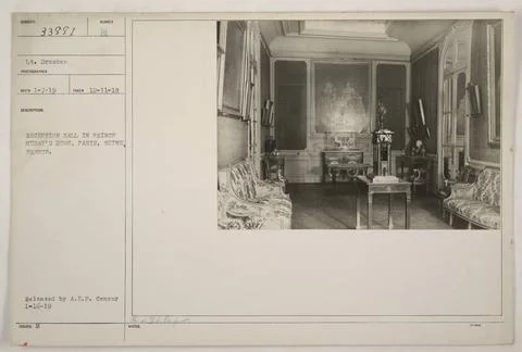 RECORD DATE NOT STATED  The reception hall in Prince Murat s home in Paris... Stock Photos