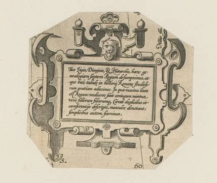 RECORD DATE NOT STATED  Rectangular cartouche with animal mask, 1579 - 158... 写真素材