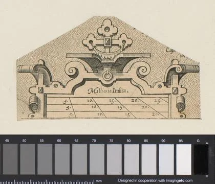 RECORD DATE NOT STATED  Rectangular cartouche with crustid and cross ornam... Foto stock
