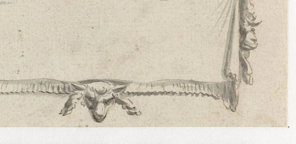 RECORD DATE NOT STATED  Rectangular Cartouche with Ramskoppen, Pieter Jans... 스톡 사진