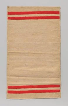 RECORD DATE NOT STATED  Rectangular cloth with two red stripes on both sid... Stockfoto's