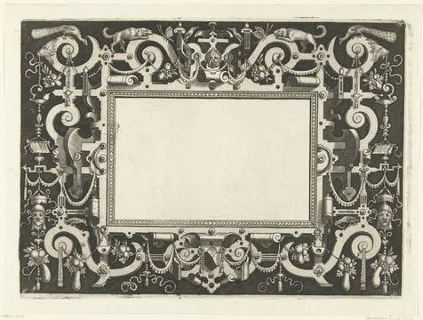 RECORD DATE NOT STATED  Rectangular cartouche with a peacock in both upper... Stock Photos