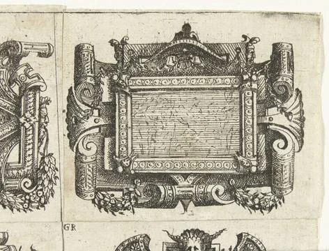 RECORD DATE NOT STATED  Rectangular cartouche, anonymous, c. 1500 - c. 160... Stock Photos