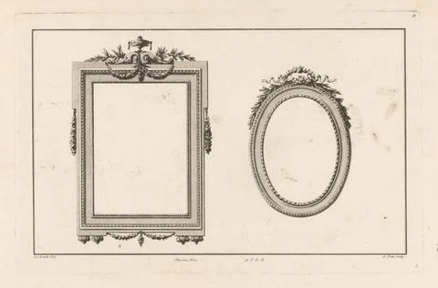 RECORD DATE NOT STATED  Rectangular and oval frame, Augustin Foin ,, After... Stock Photos