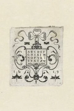 RECORD DATE NOT STATED  Rectangular pendentive with alphabet, 1619 print T... 库存照片
