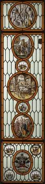 RECORD DATE NOT STATED  Rectangular stained glass window; XVIIw. (1650-00-... Stock Photos
