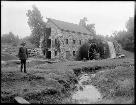 RECORD DATE NOT STATED Red mill at Wayside Inn, Sudbury, Mass. , Mills, Hi... Stock Photos