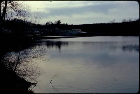 RECORD DATE NOT STATED Reprocessed wool mill across Bush Pond - Buckley &amp; ... Stock Photos
