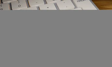 RECORD DATE NOT STATED Risk Management - Computer keyboard. White computer... Stock Photos