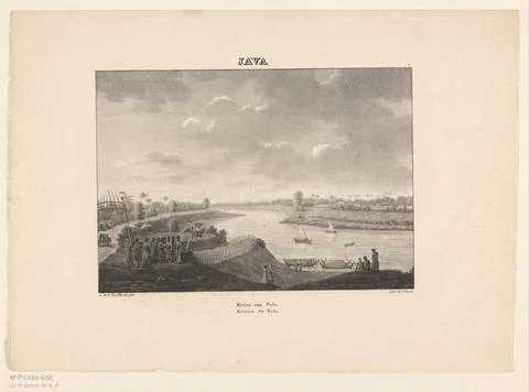 RECORD DATE NOT STATED  Rivier de Solo Te Java, Jean Baptiste Ambroise Mar... Stock Photos