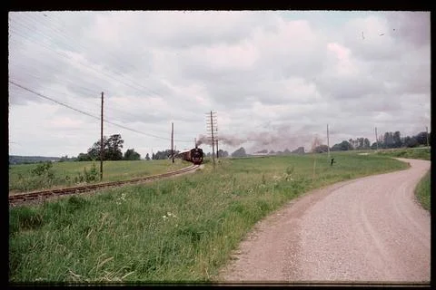 RECORD DATE NOT STATED Road and rail run parallel to Valla farm just north... Fotos Stock