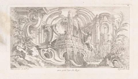RECORD DATE NOT STATED  Rocaille Fontein, Laureolli, After Aurele Meissonn... Foto stock