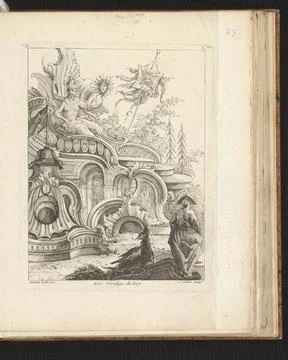 RECORD DATE NOT STATED  Rocaille with God with multiple faces, Antoine Ave... Stock Photos