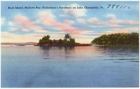 RECORD DATE NOT STATED Rock Island, Malletts Bay (Fisherman s Paradise) on... Stock Photos