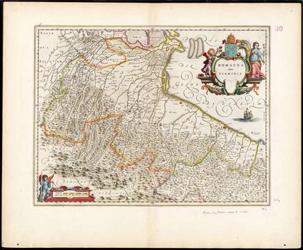 RECORD DATE NOT STATED Romagna olim Flaminia , Romagna Italy, Maps, Early ... Stock Photos