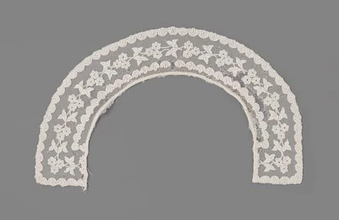 RECORD DATE NOT STATED  Round collar of tulle with whitework (plumetis) in... Stock Photos