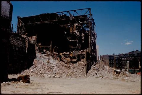 RECORD DATE NOT STATED Rubble and ruins of building, Boston , Ruins, Urban... Fotos de archivo