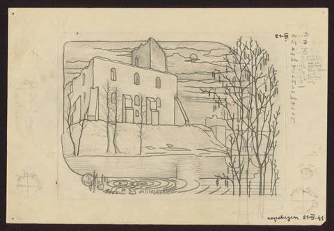 RECORD DATE NOT STATED  Ruins of the prince, sketches for graphics from th... Stock Photos