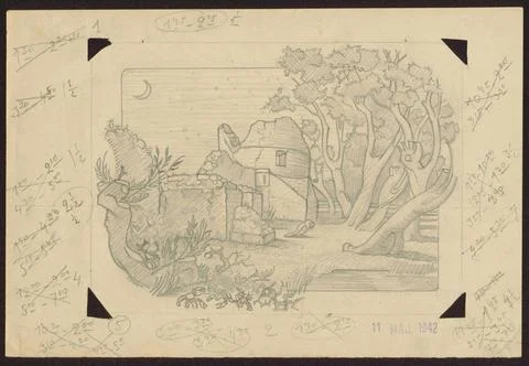 RECORD DATE NOT STATED  Ruins at the book, sketches for graphics from the ... Stock Photos