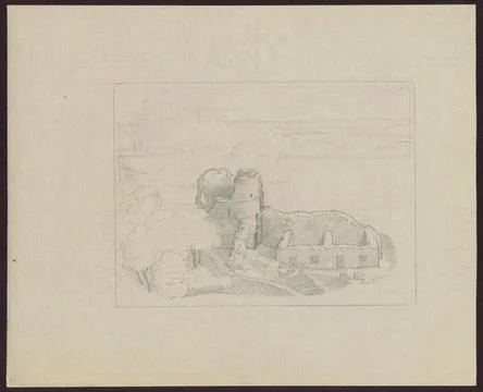 RECORD DATE NOT STATED  Ruins in the rain, sketches for graphics from the ... Stock Photos