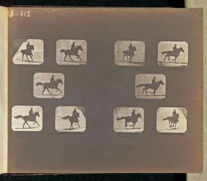RECORD DATE NOT STATED Running. Two sets of five frames depicting a horse ... Stock Photos