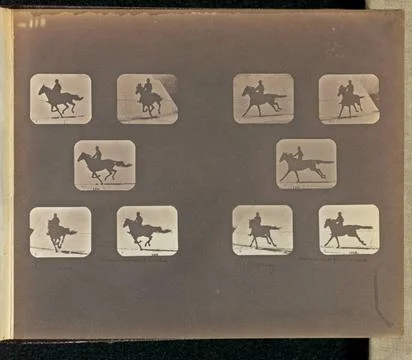 RECORD DATE NOT STATED Running. Two sets of five frames depicting a horse ... Stock Photos
