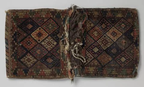 RECORD DATE NOT STATED  Saddle bag, double, decorated with gridwork in whi... Stock Photos