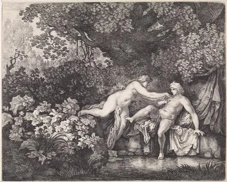 RECORD DATE NOT STATED  Salamacis en hermaphroditus, Moses Van Wtenbrouck,... Stock Photos