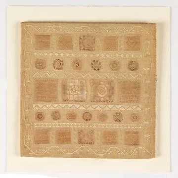 RECORD DATE NOT STATED Sampler; Embroidered by Mary Brown; silk and linen ... Stock Photos