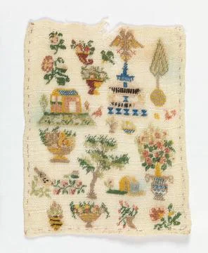 RECORD DATE NOT STATED Sampler (Austria); silk on linen Copyright: xpiemag... Stock Photos