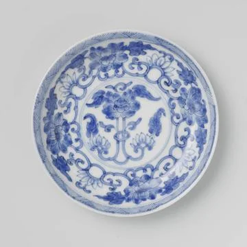 RECORD DATE NOT STATED  Saucer with lotus scrolls and fungi, anonymous, c.... Foto stock