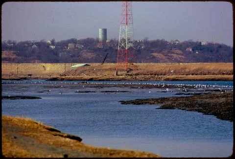 RECORD DATE NOT STATED Saugus Dump , Dumps, Refuse, Waterfronts, Antennas ... Stock Photos