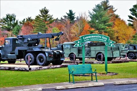 RECORD DATE NOT STATED A scene of Equipment Park is shown with fall colors... Fotos de archivo
