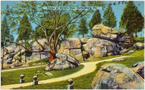 RECORD DATE NOT STATED Scene at Devil s Den, Gettysburg, Pa. , Historic si... Stock Photos