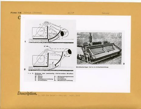 RECORD DATE NOT STATED Schematic Drawings and Photograph of Asphalt Pavers... Stock Photos