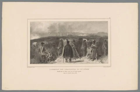 RECORD DATE NOT STATED  Schutters behind a parapet, 1832, Denis Auguste Ma... Foto stock