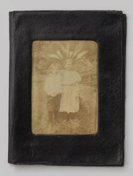 RECORD DATE NOT STATED  Scripture with portrait of two unknown children in... 스톡 사진