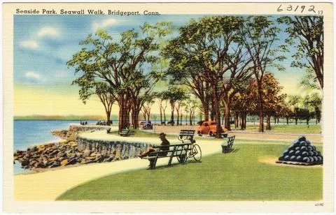 RECORD DATE NOT STATED Seaside Park, Seawall Walk, Bridgeport, Conn. , Par... Stock-Fotos