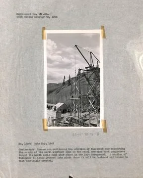 RECORD DATE NOT STATED A section of falsework being lowered to support the... Foto stock