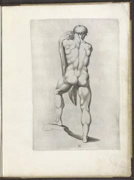 RECORD DATE NOT STATED  Seen Draws Example of Standing Male Nude on the ba... Stock Photos