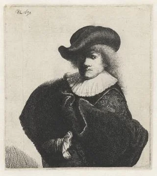 RECORD DATE NOT STATED  Self-Portrait in A Soft Hat and A Patterned Cloak,... Stock Photos